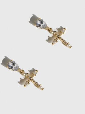 Sacred Cross Drop Earrings